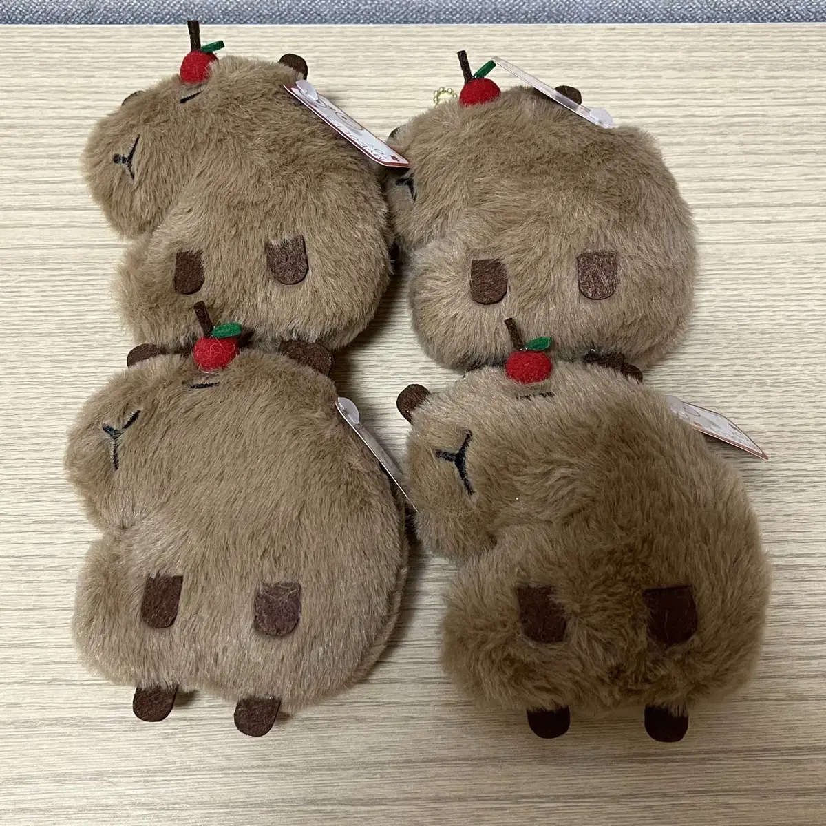 사과 카피바라 미니 인형 키링 11cm